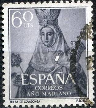 z vendido España 1954 1137 Sello º Año Mariano Ntra. Sra. de Covadonga Asturias 60c Timbre Espagne Spain Spagna Espana Spanje Spanien 